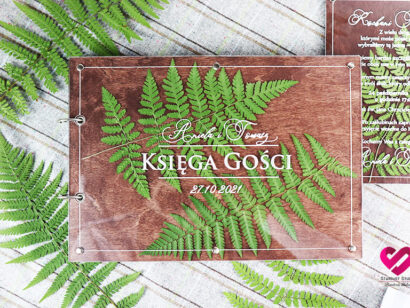 Księga wpisów gości rustykalna naturalne liście