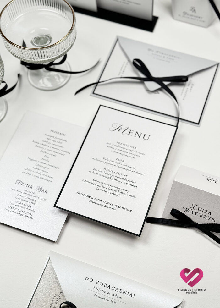 Eleganckie menu weselne proste i eleganckie