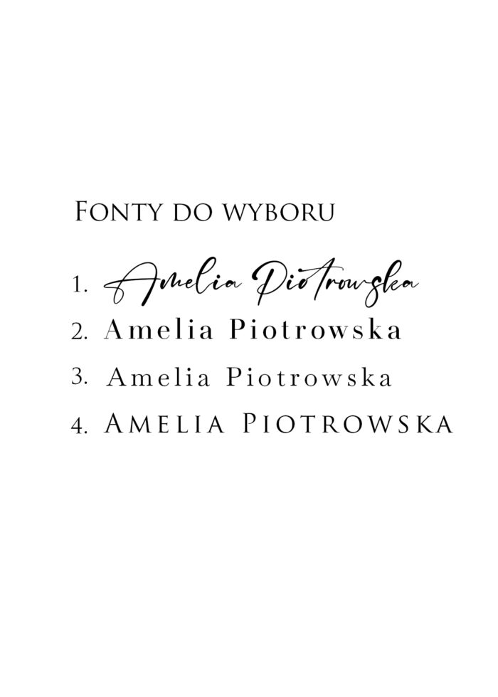 minimalistyczne winietki różne fonty