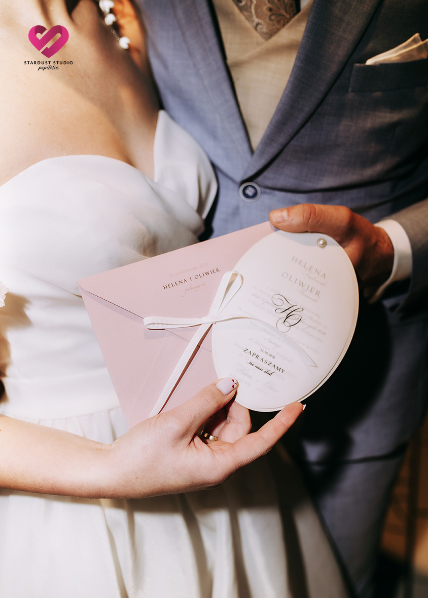 Zaproszenia ślubne owalne niespotykane